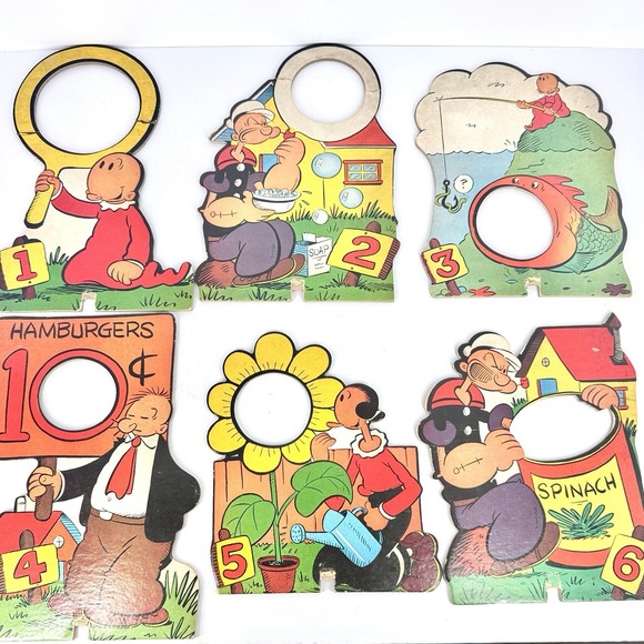 Parker Brothers 1948 Popeye Ring Toss Game Cardboard Tokens Instructions RARE